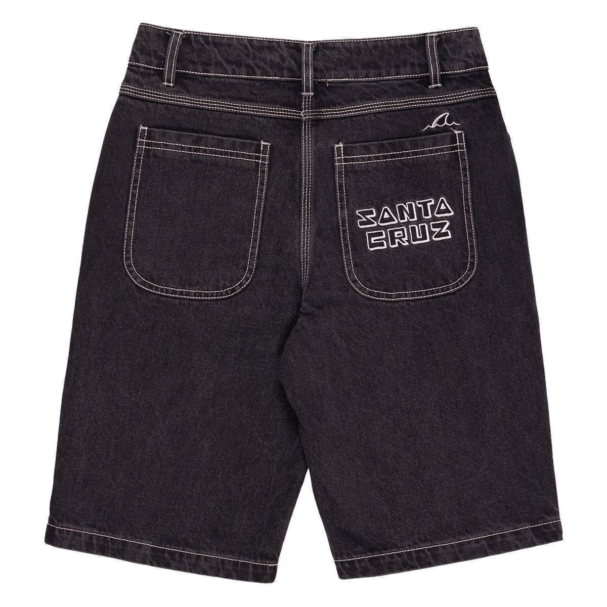 Santa Cruz - Tripper Stack Youth Carpenter Shorts Washed Black - back view