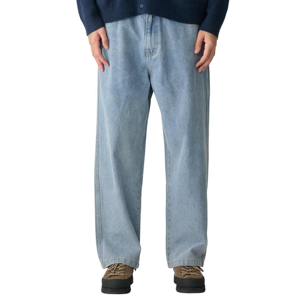 S/Double - Emb Denim Standard Jeans Fade Wash.