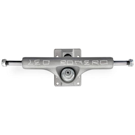 Slappy Leo Romero Classic Hollow 8.5 Skateboard Trucks Raw - front/graphic view