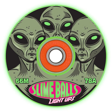 Slime Balls - Friends Of Planet 9 Glow Light Ups 66MM 78A Skateboard Wheels.