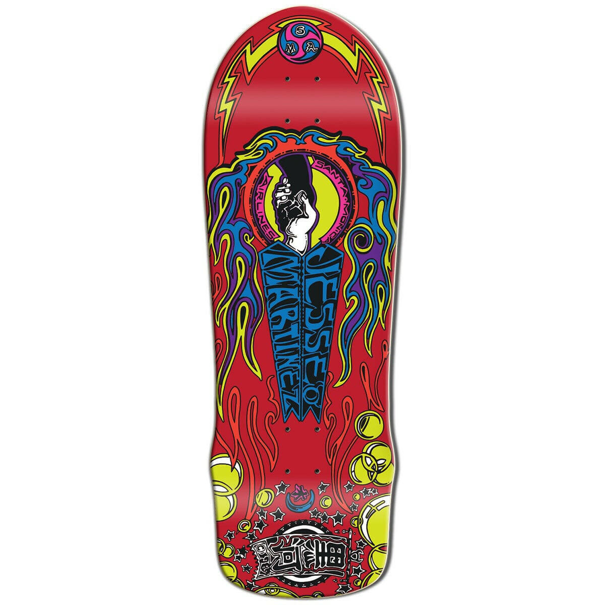 SMA - Jesse Martinez Handshake Red 10.0 Reissue Skateboard Deck.