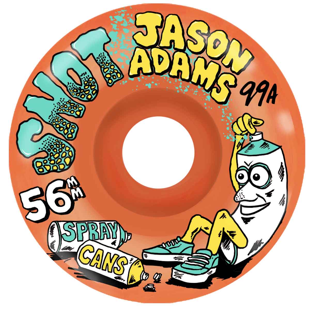 Snot - Jason Adams Spray Cans Conical 56MM 99A Skateboard Wheels