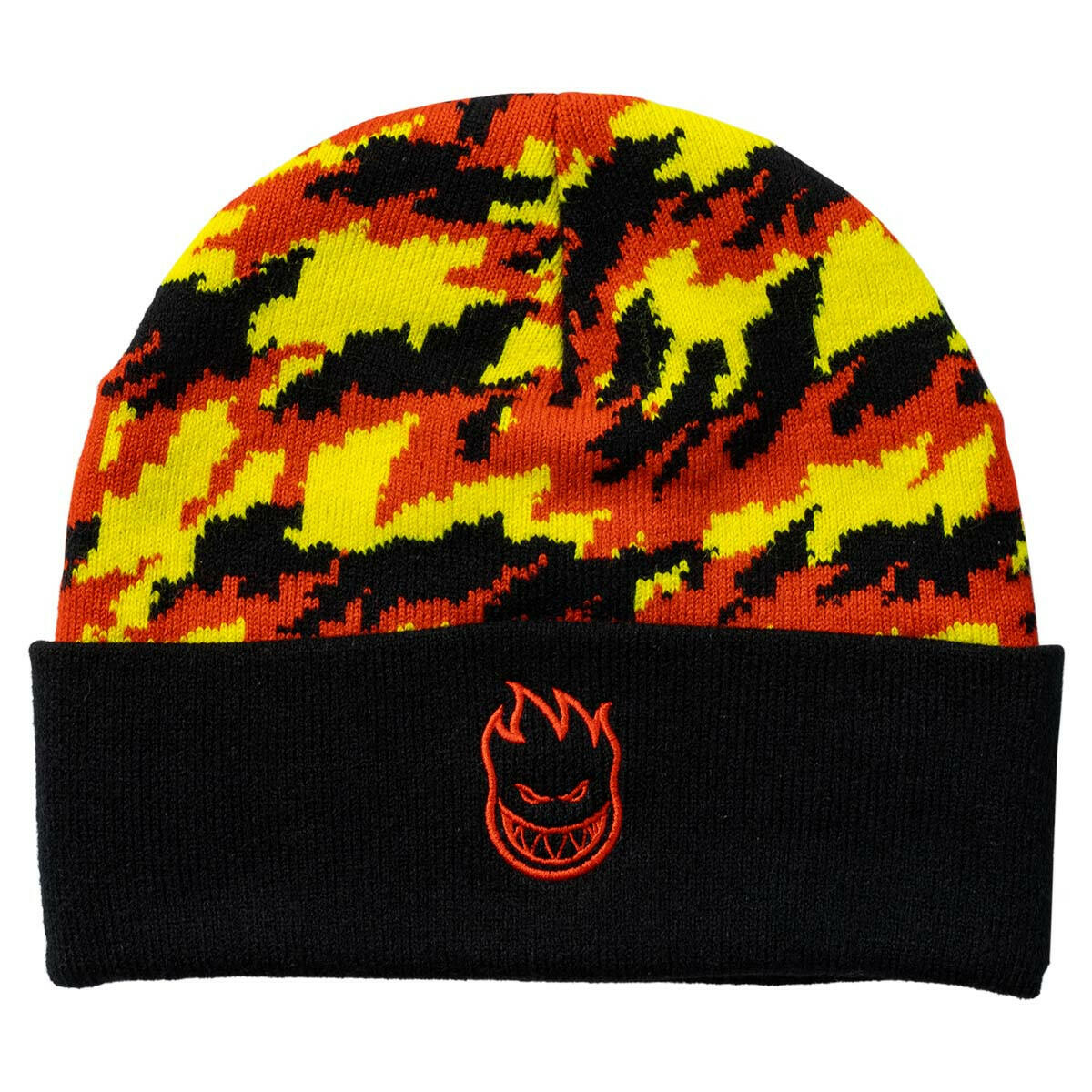 Spitfire - Bighead Flame Cuff Beanie Black/Red/Yellow.