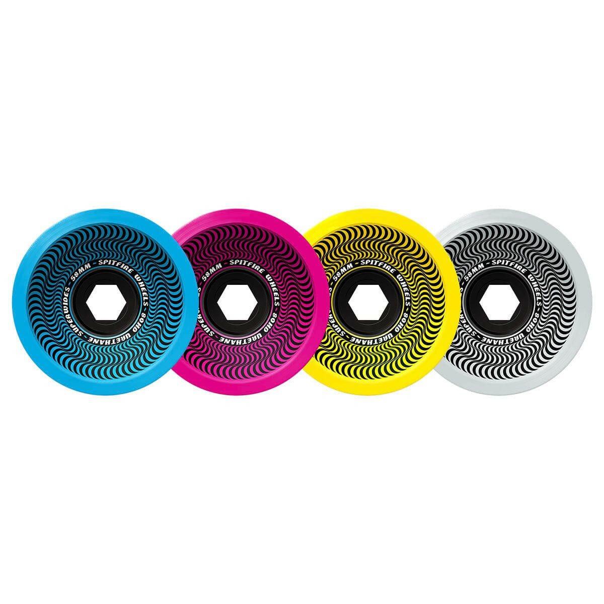 Spitfire - Superwides CMKY 58MM 80HD Skateboard Wheels.