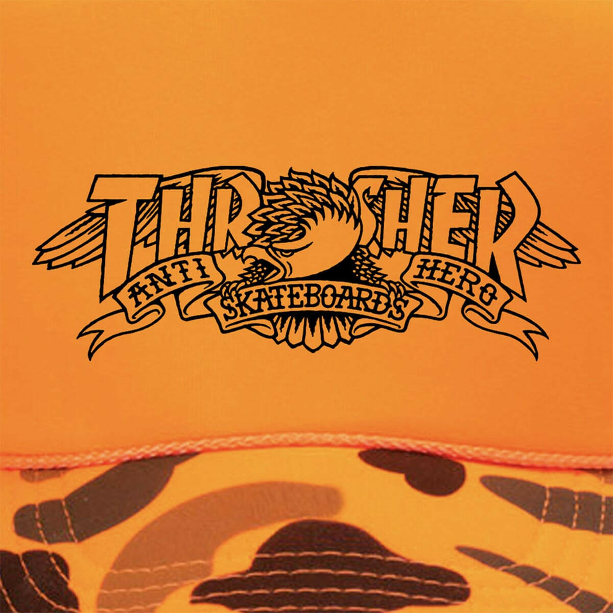 Thrasher - Anti Hero Mag Banner Trucker Orange Camo.