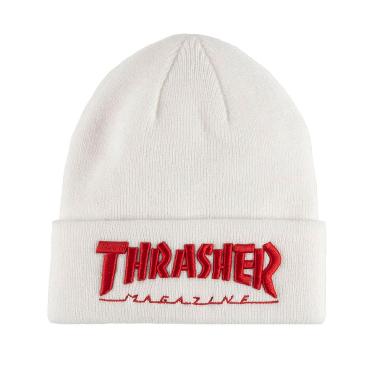 Thrasher - Embroidered Logo Beanie White.