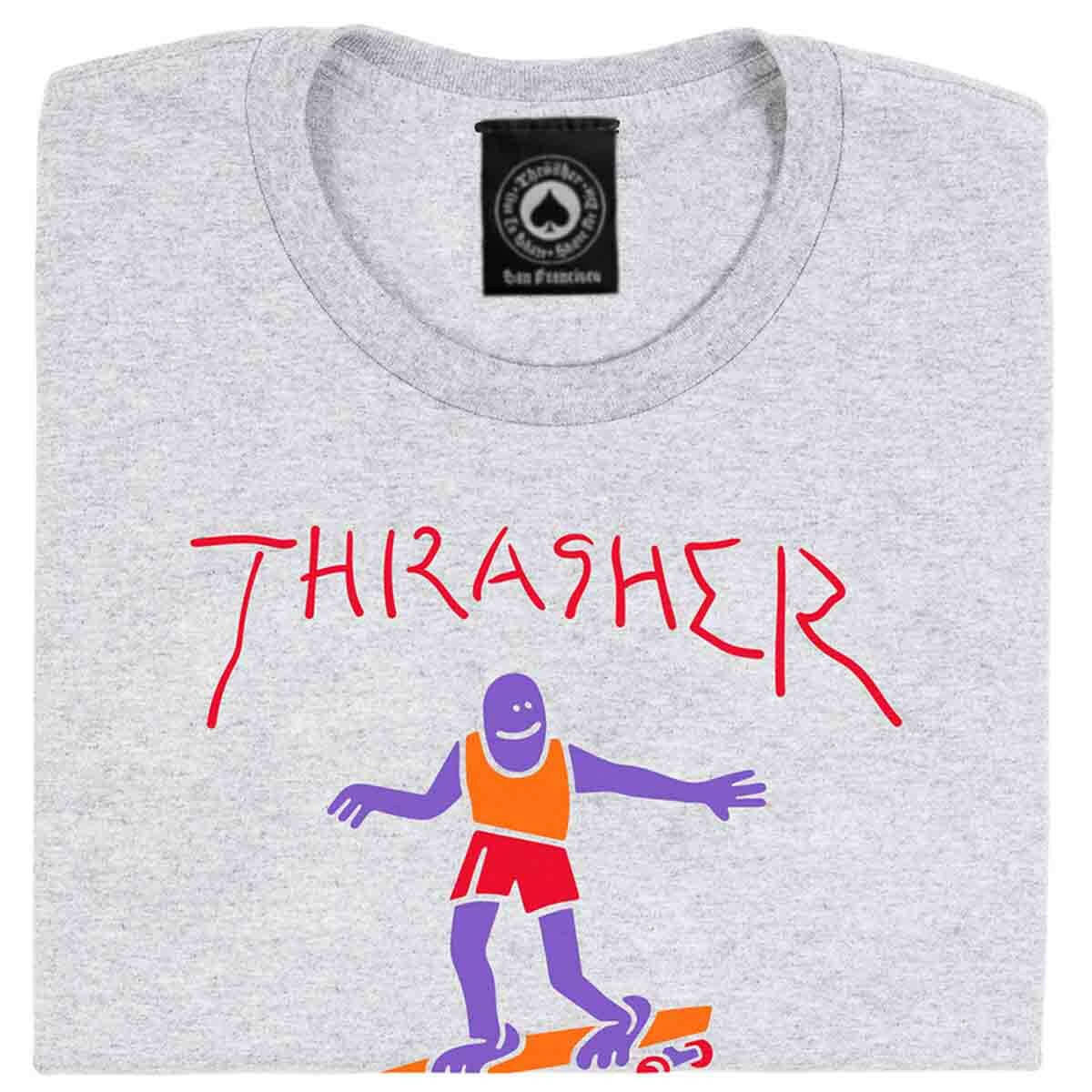 Thrasher - Gonz Fill Logo Tee Ash Grey.