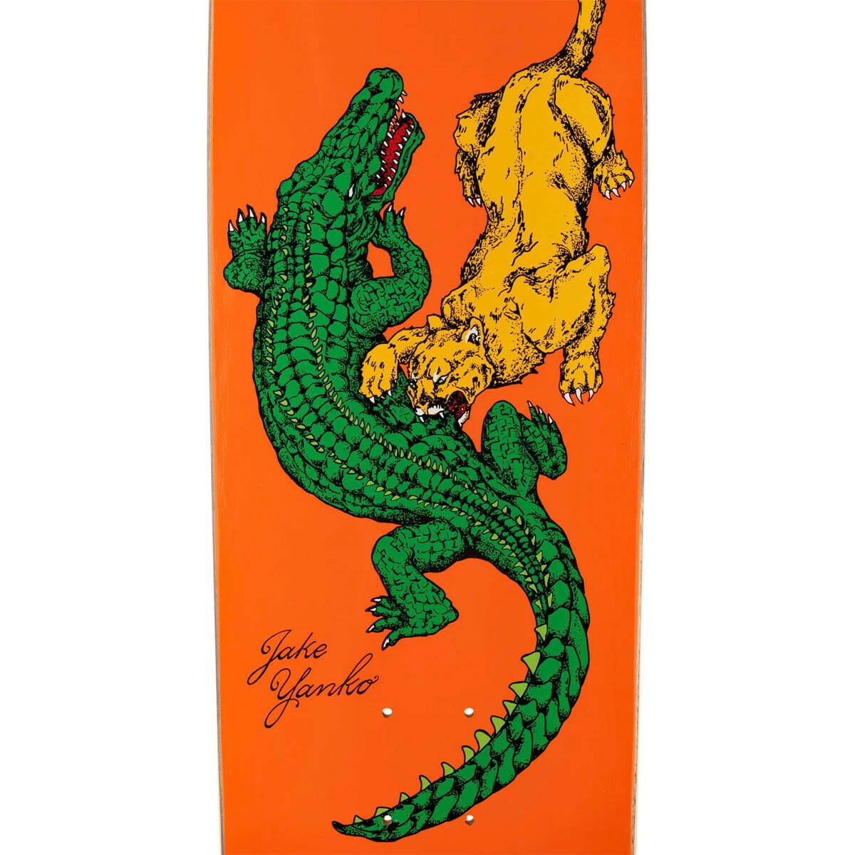 Welcome - Jake Yanko Swamp Fight on Panther Orange 9.0 Skateboard Deck.
