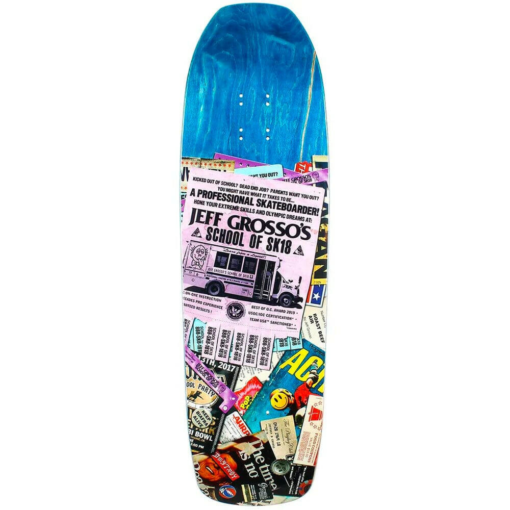 Anti Hero - Jeff Grosso School of Sk18 9.25 Skateboard Deck.