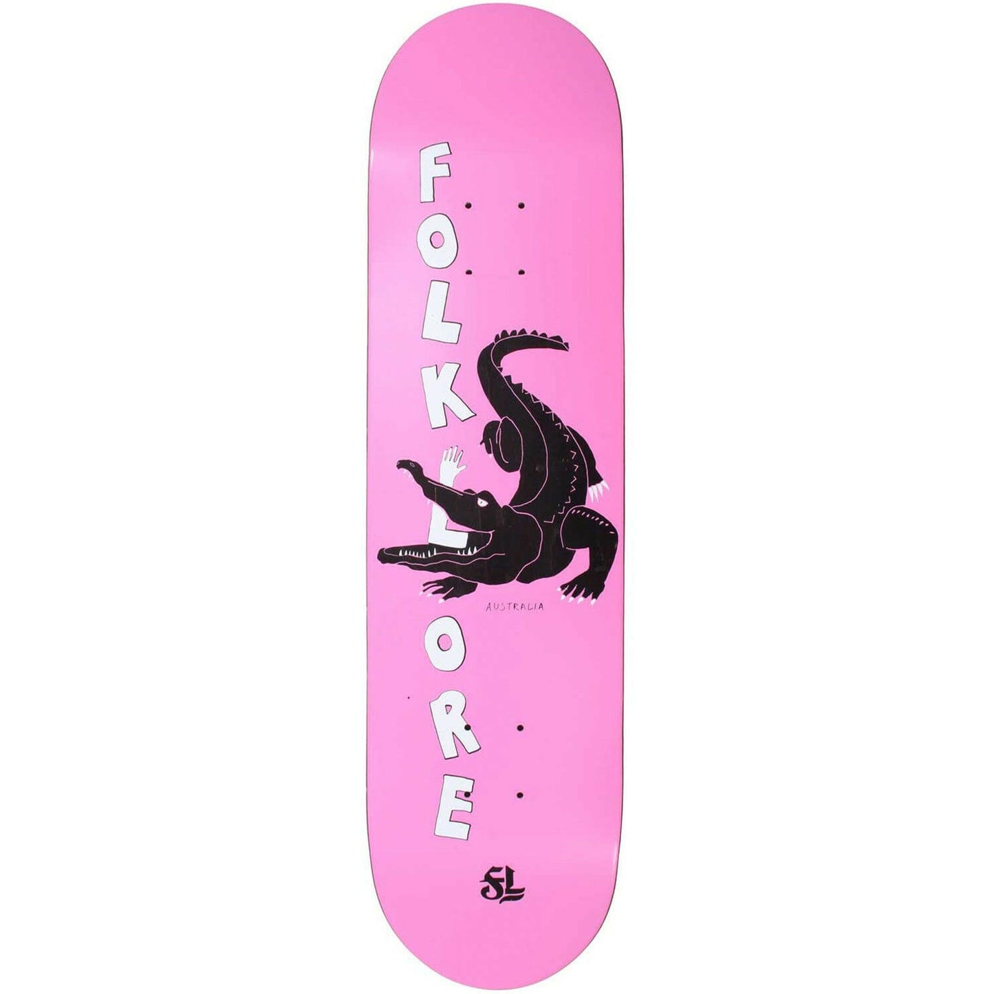Folklore - Croc Pink 8.5 Skateboard Deck.