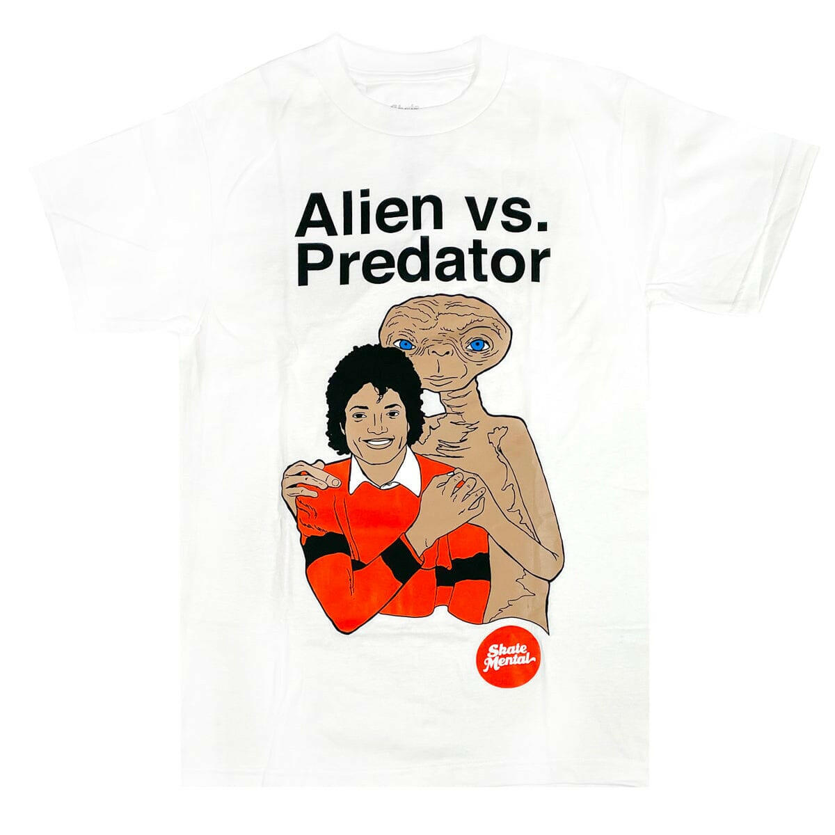 Skate Mental - Alien Vs Predator Mens Tee White.