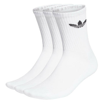 Adidas - Cushioned Trefoil Mid-Cut Crew 3 Pack Socks White.