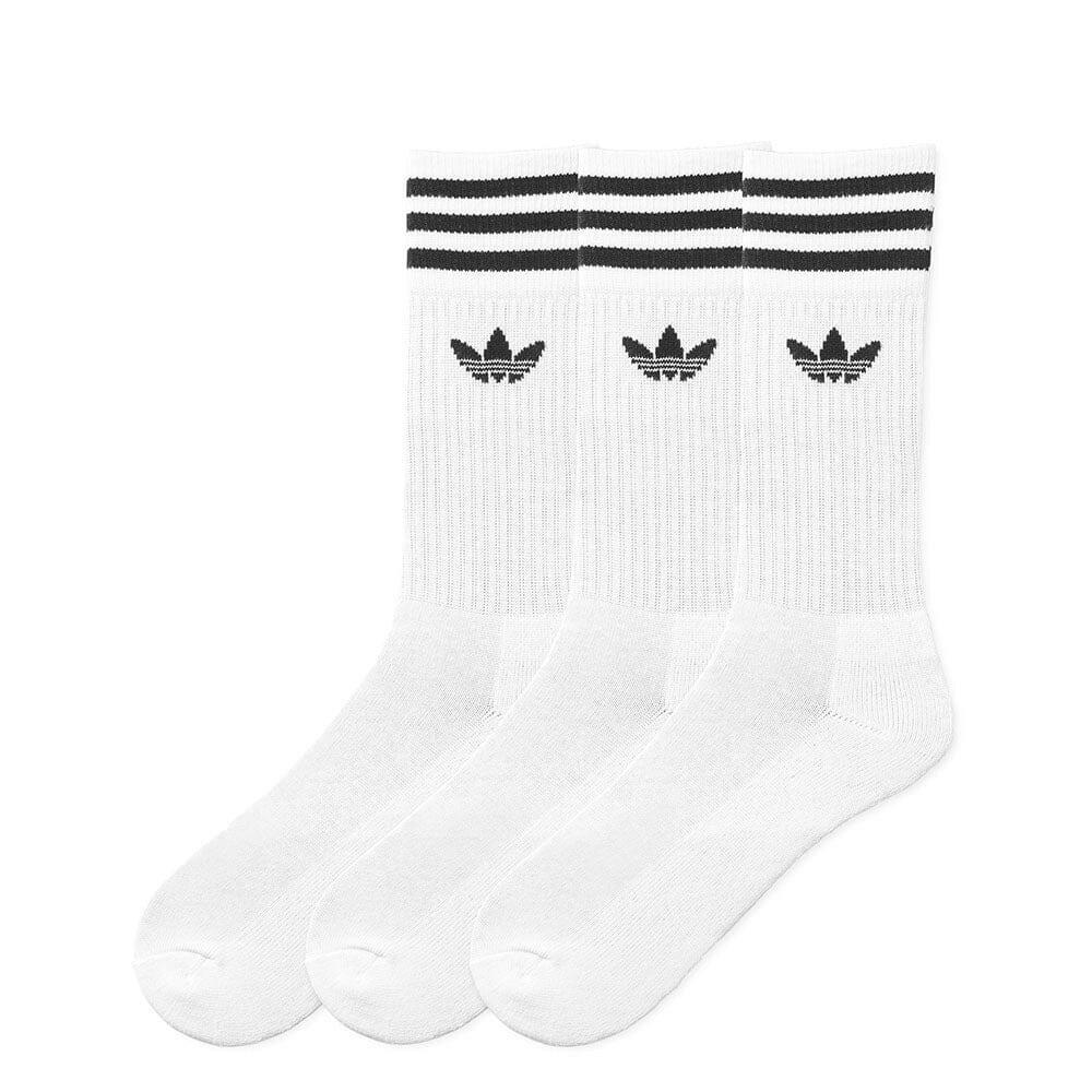 Adidas - Solid Crew 3 Pack Socks White/Black.