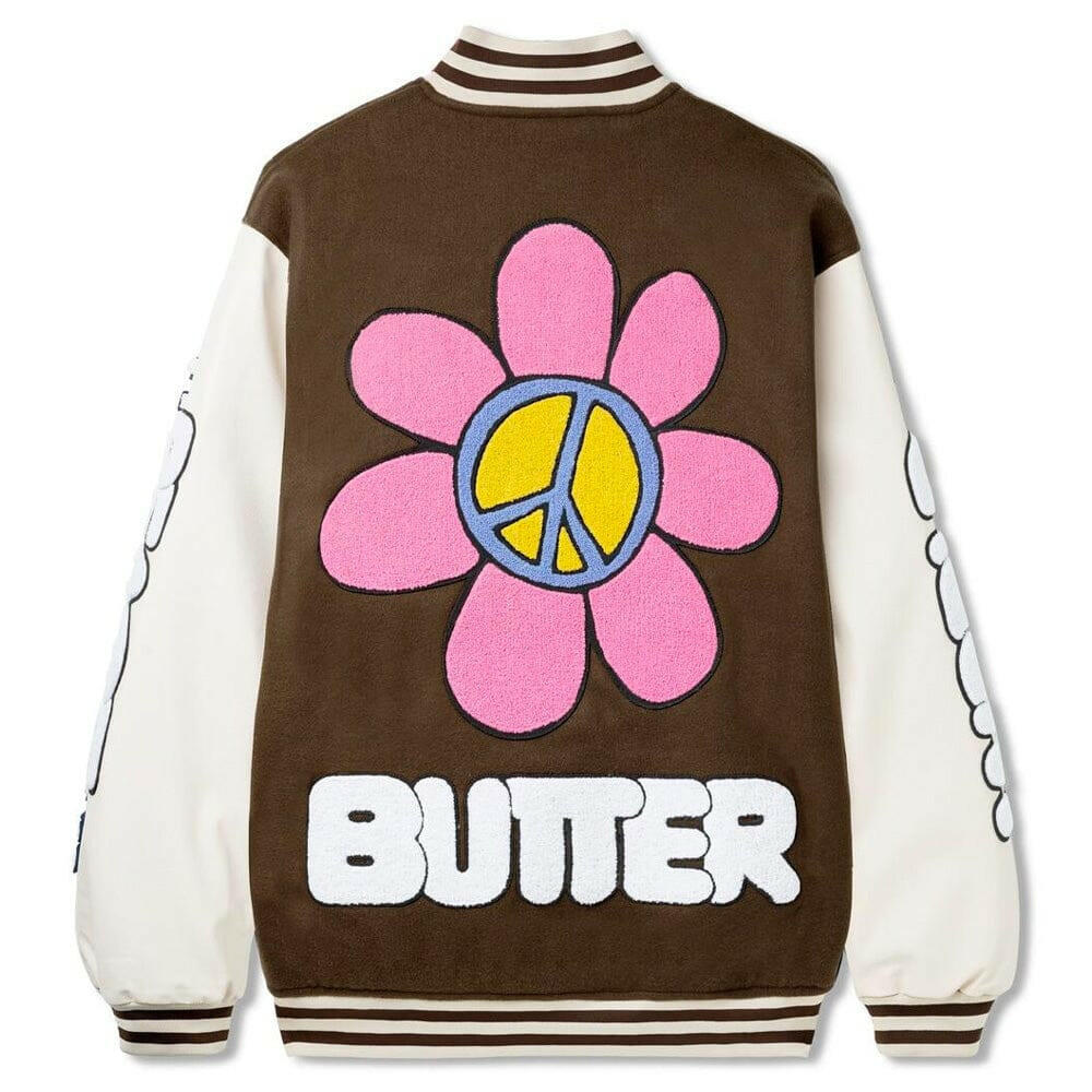 Butter Goods World Peace Varsity Jacket Brown