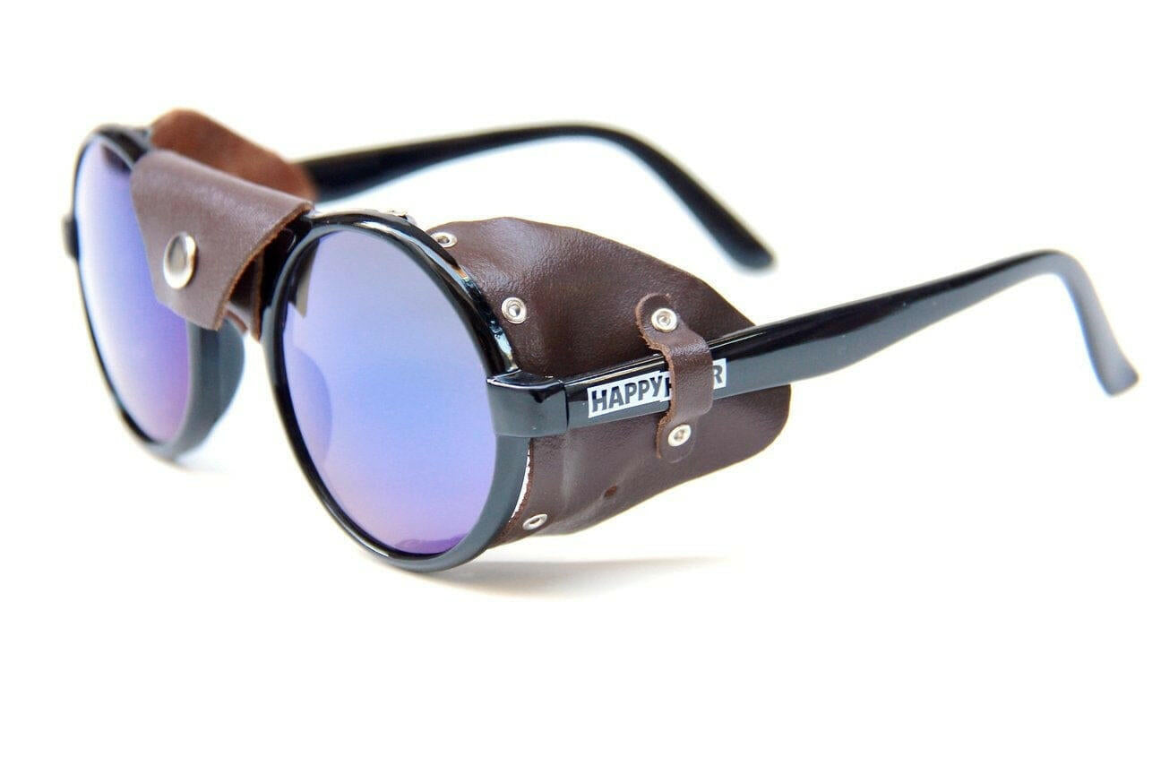 Happy Hour - Dusters Sunglasses Matte Black/Brown Leather.