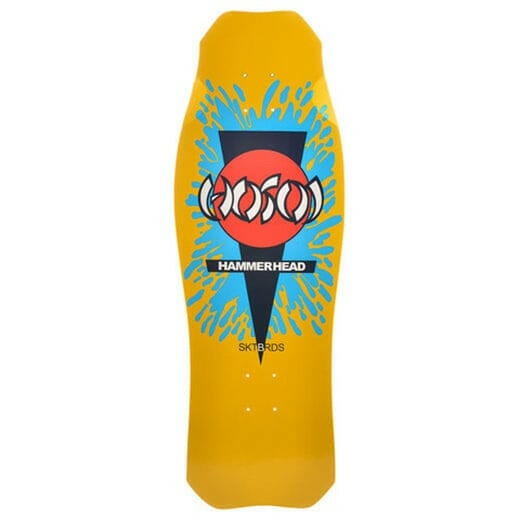 Hosoi - OG Hammerhead Splat Yellow/Blue 10.5" Skateboard Deck.