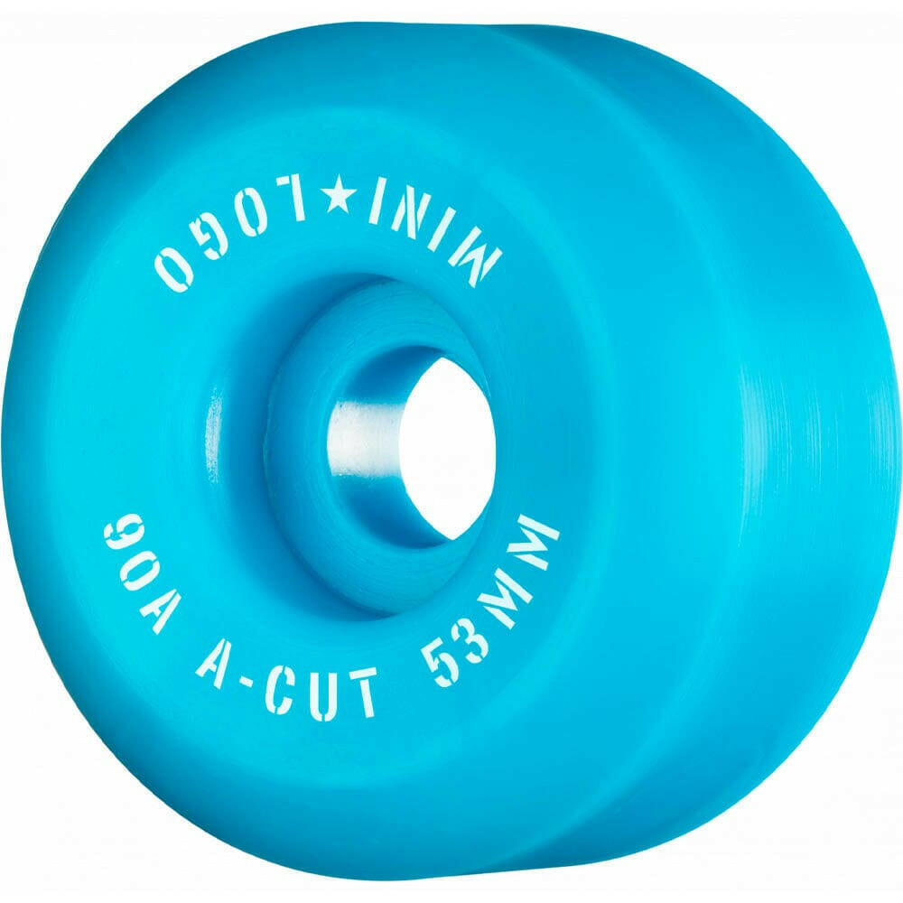 Mini Logo - Hybrid A Cut 2 Blue 53MM 90A Skateboard Wheels.