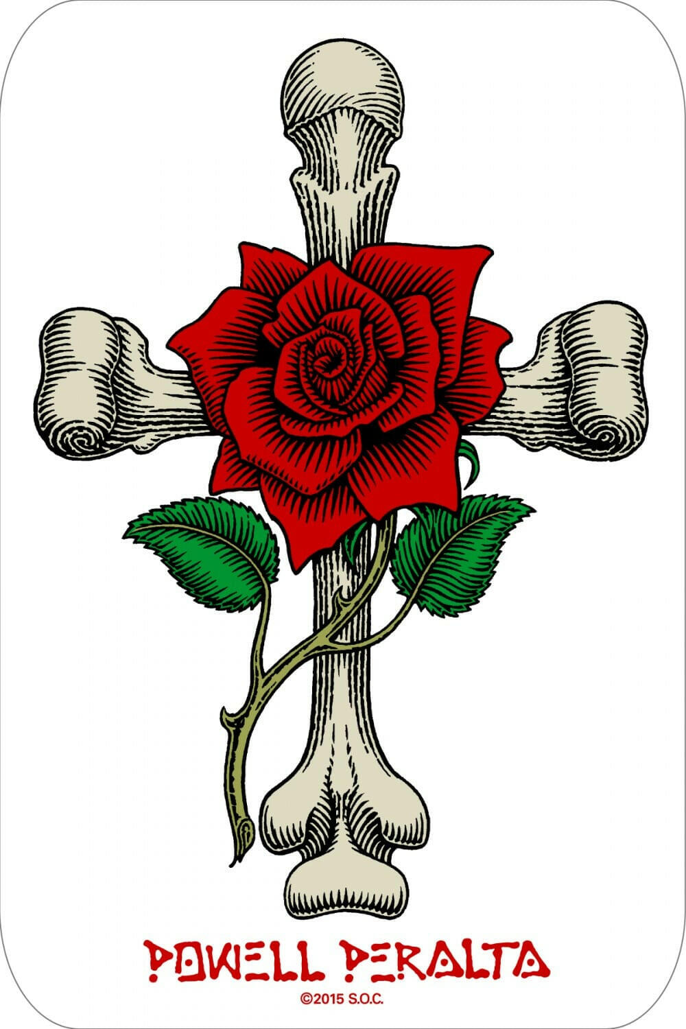 Powell Peralta - Rose Cross Sticker.