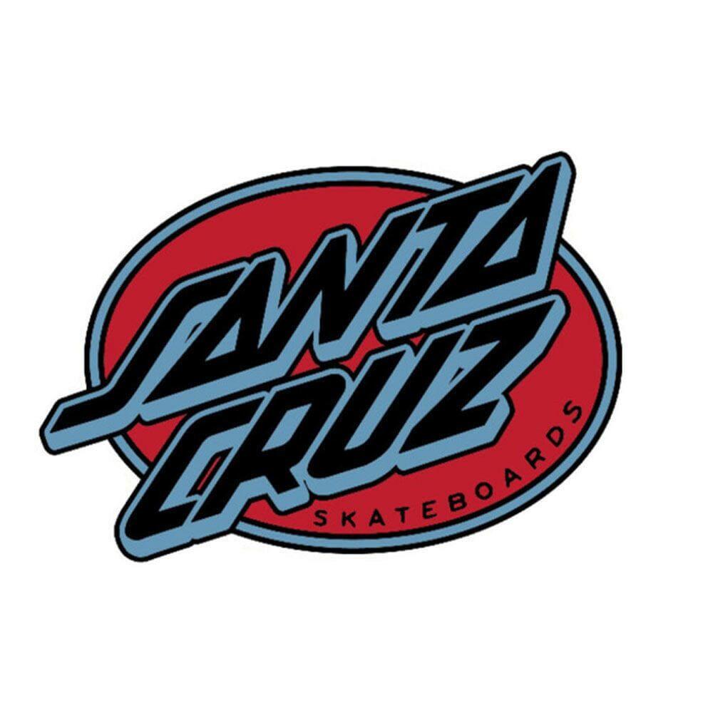 Santa Cruz - Lined Oval 4" Sticker.