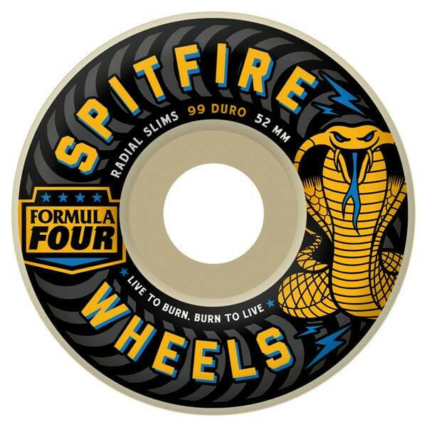 Spitfire - Formula 4 Radial Slim 54MM 99D Skateboard Wheels.