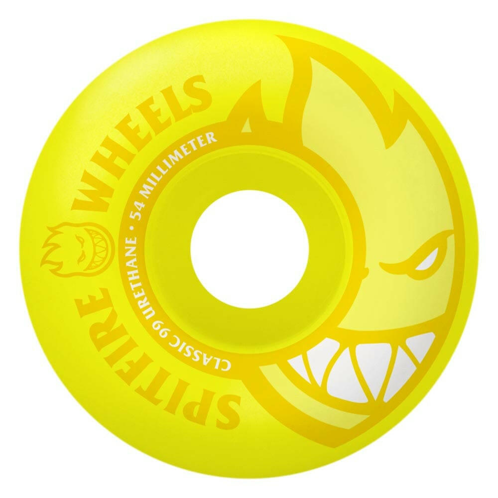 Spitfire - Neon Bighead Yellow 54MM 99A Skateboard Wheels.