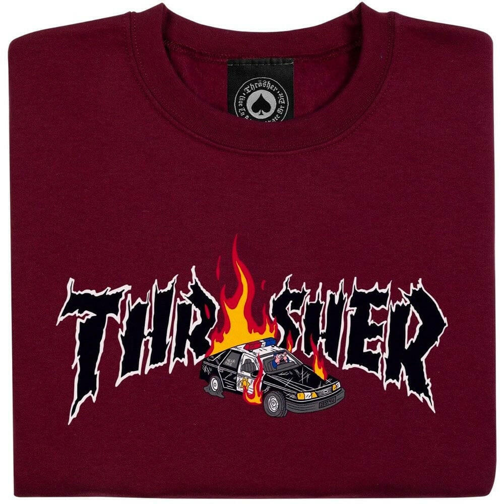 Thrasher - Cop Car Crew Maroon.
