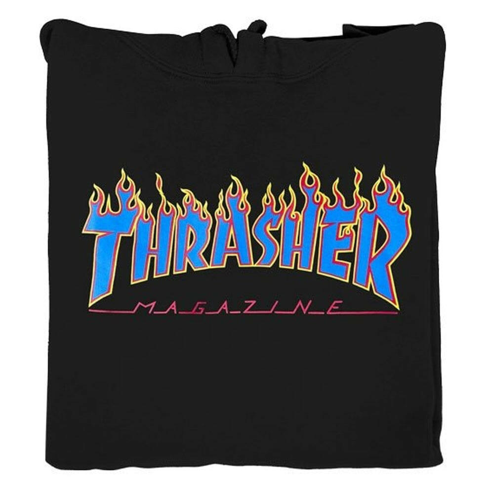 Thrasher - Flame Logo Hoodie Black/Blue.