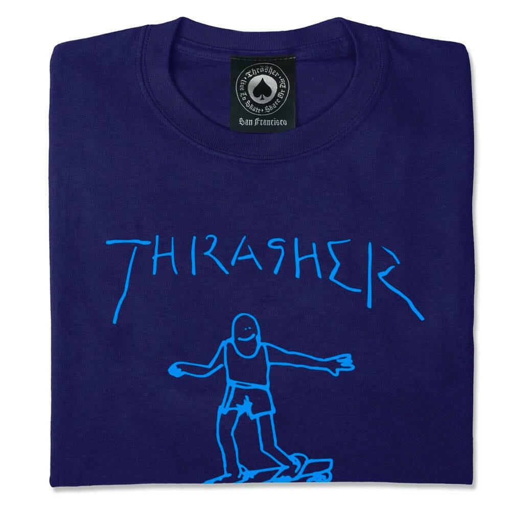 Thrasher - Gonz Logo Tee Navy/Light Blue.