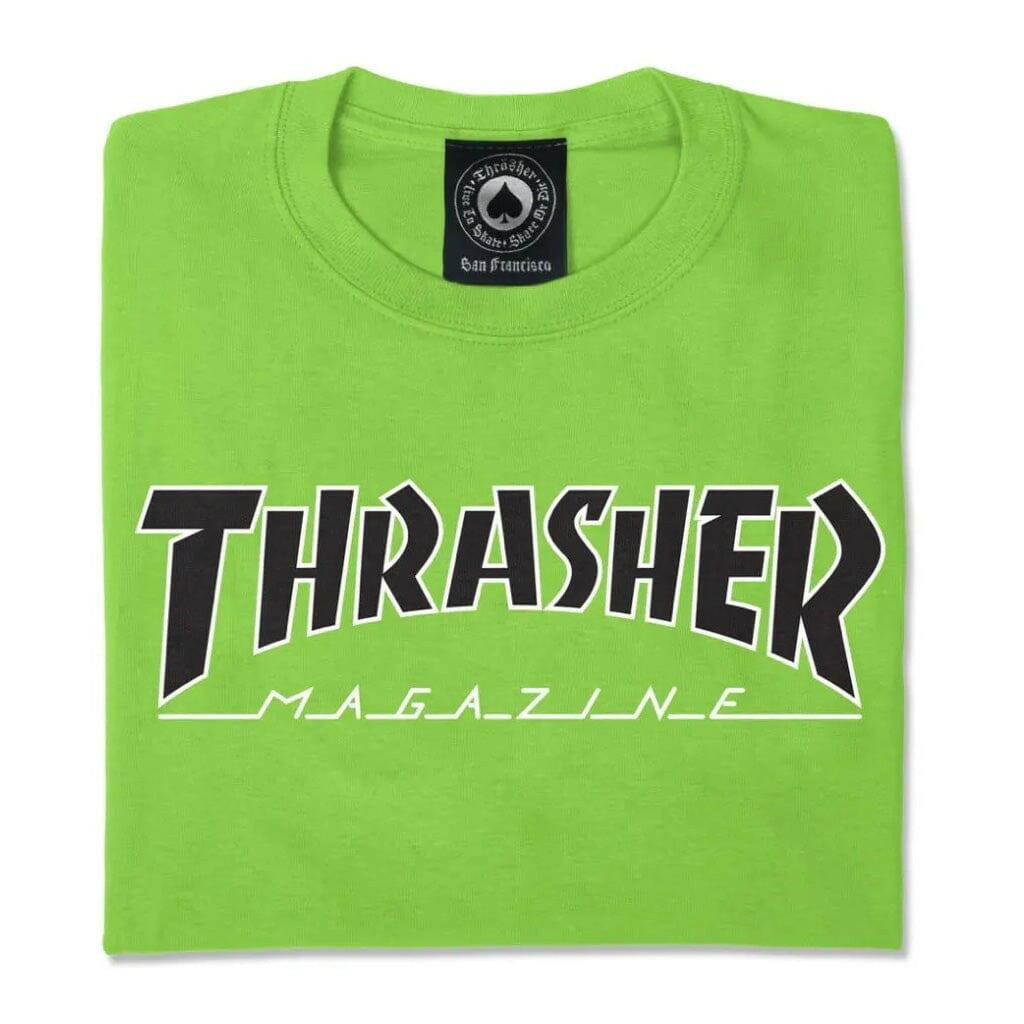 Thrasher - Outlined Tee Lime/Black.