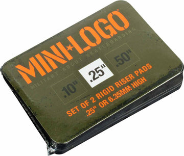 Mini Logo - Rigid .25 Riser Pads Black.