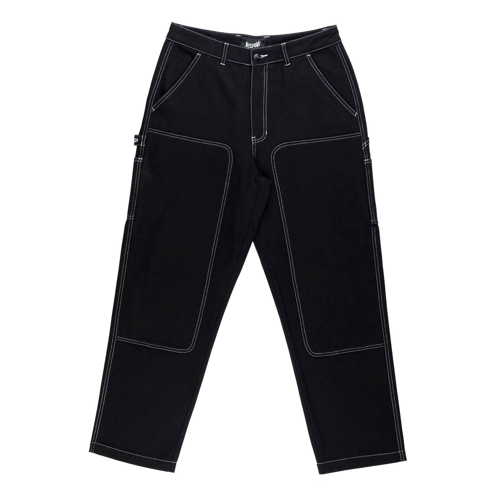 Welcome - Brace Double Knee Canvas Carpenter Mens Pants Black