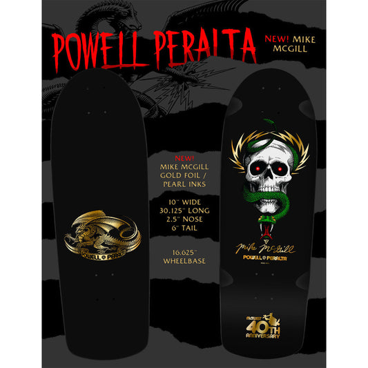 Powell Peralta Mike McGill Skull & Snake McTwist 40th Ann. Skateboard Deck.