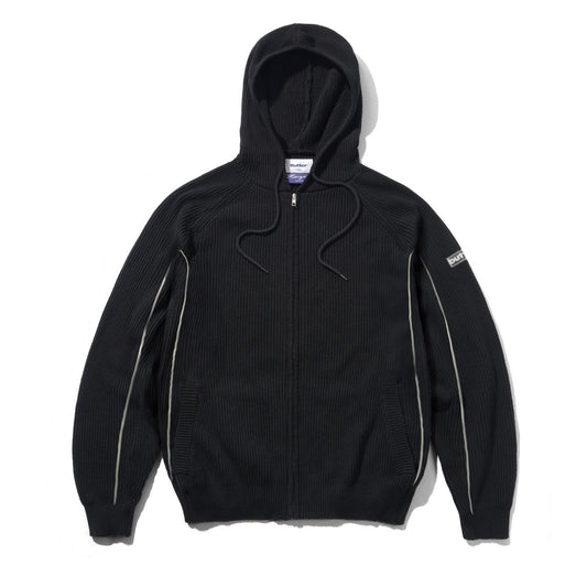 Butter Goods Dougie Knit Zip-Thru Hood Black front