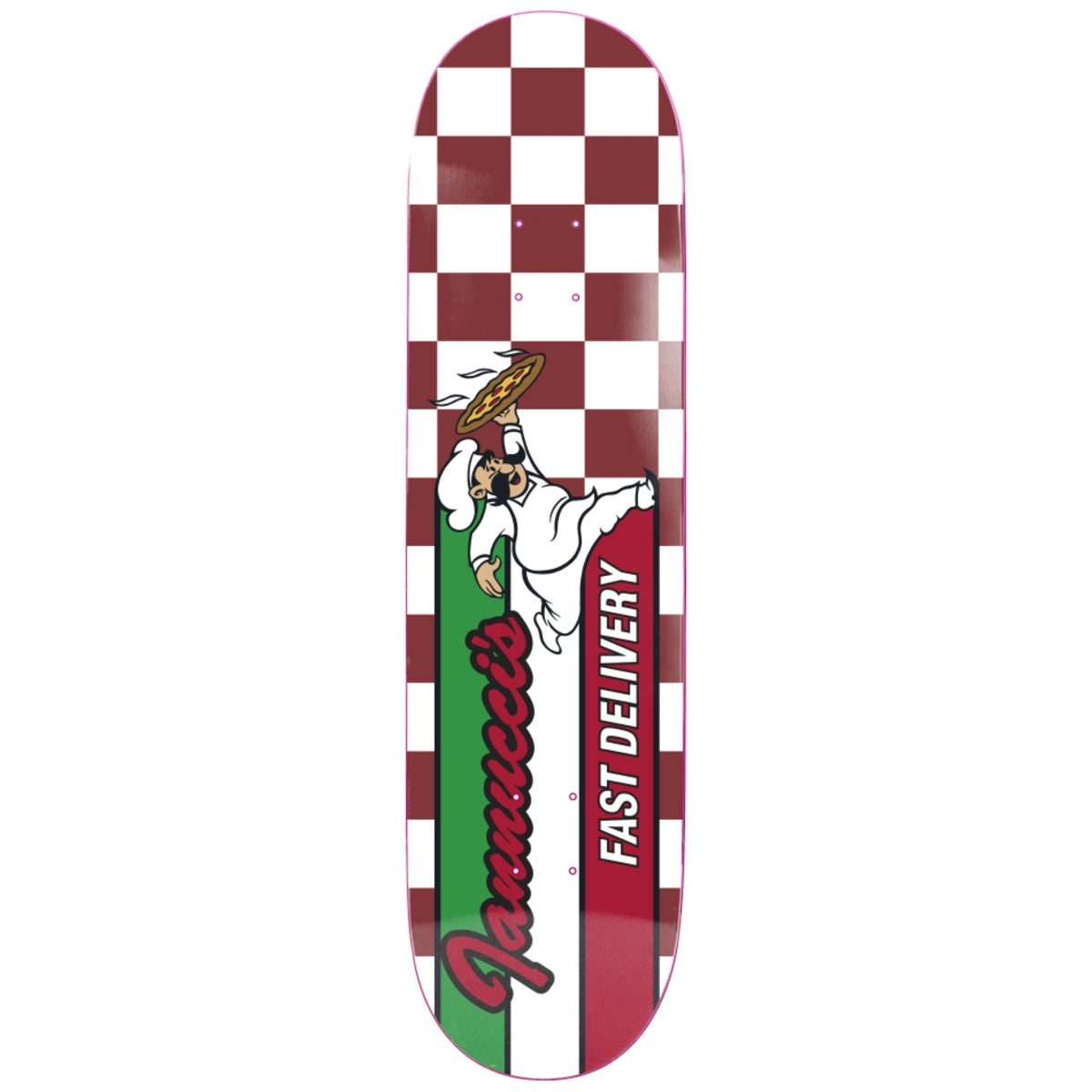101 Gino Iannucci Fast Delivery 7.5 Reissue Skateboard Deck Red/White - front/graphic view