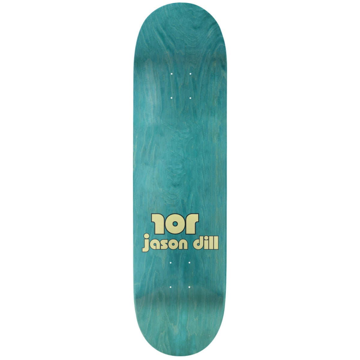 101 Jason Dill Dinos 7.75 Reissue Skateboard Deck Green - top/reverse view