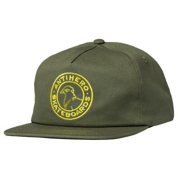 Anti Hero - Basic Pigeon Round Snapback Olive/Yellow.