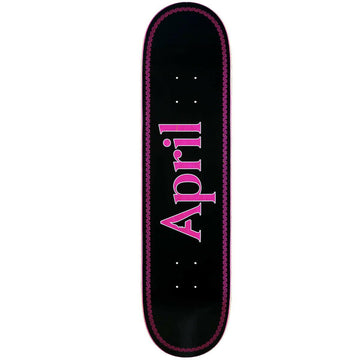 April - Pink Black OG Logo Helix 8.0 Skateboard Deck.