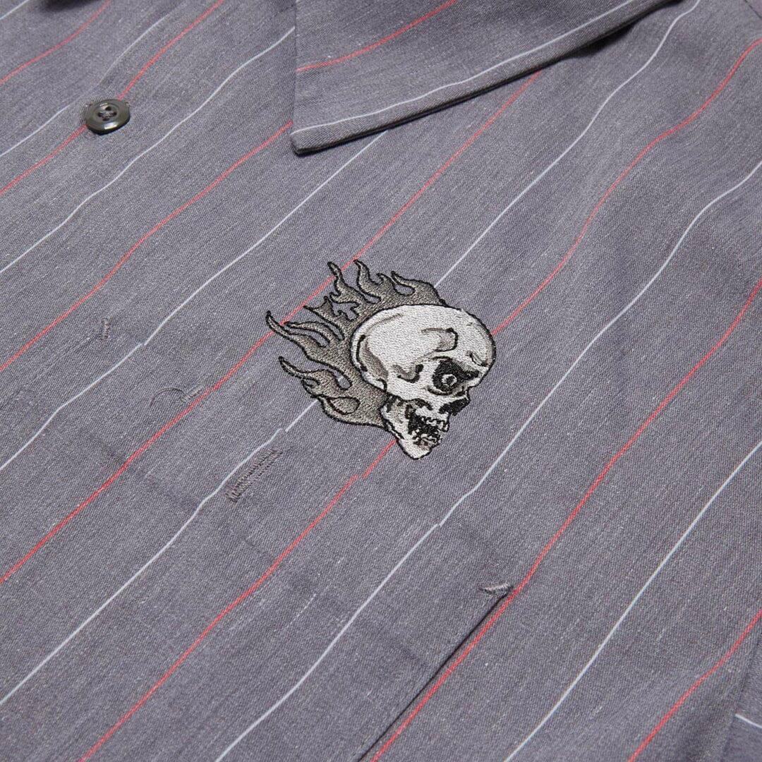 Baker - Torqued Pins Work Shirt Grey Pinstripe.