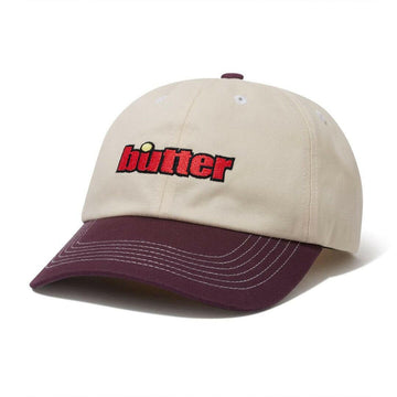 Butter Goods - Ace 6 Panel Cap Natural/Wine.