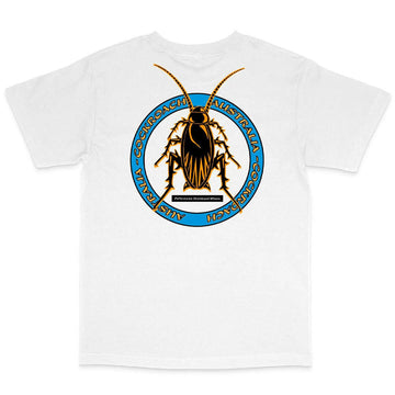 Cockroach - Classic Roach Tee White/Orange/Blue.