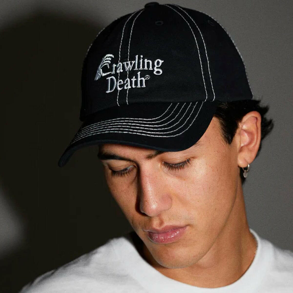 Crawling Death - Hand Logo Contrast Stitch Cap Black.