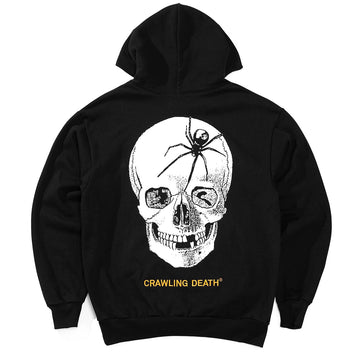 Crawling Death - Skull Spider Super Heavyweight Hoodie Black.