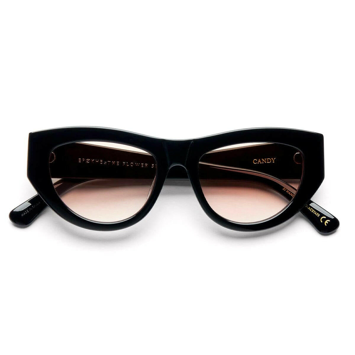 Epokhe - Candy X Flowershop Sunglasses Black Polished/Brown Gradient.
