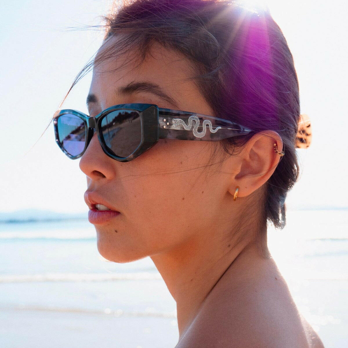 Epokhe - Guilty Sunglasses Black Tortoise Polished/Grey.