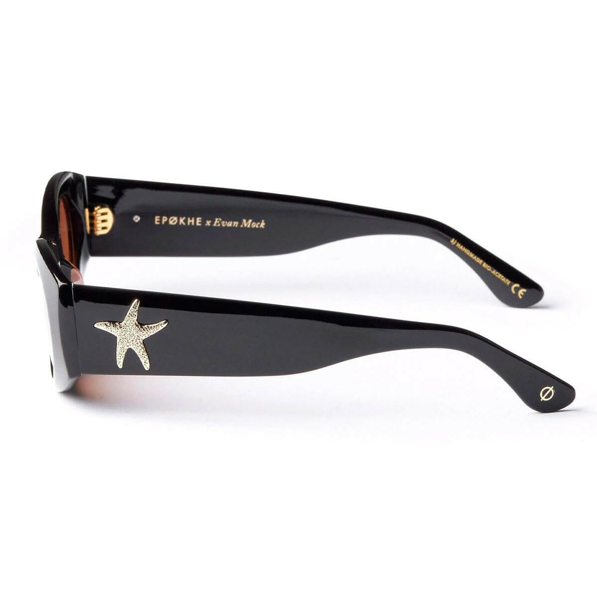 Epokhe - Suede Sunglasses Black Polished/Bronze Amber.