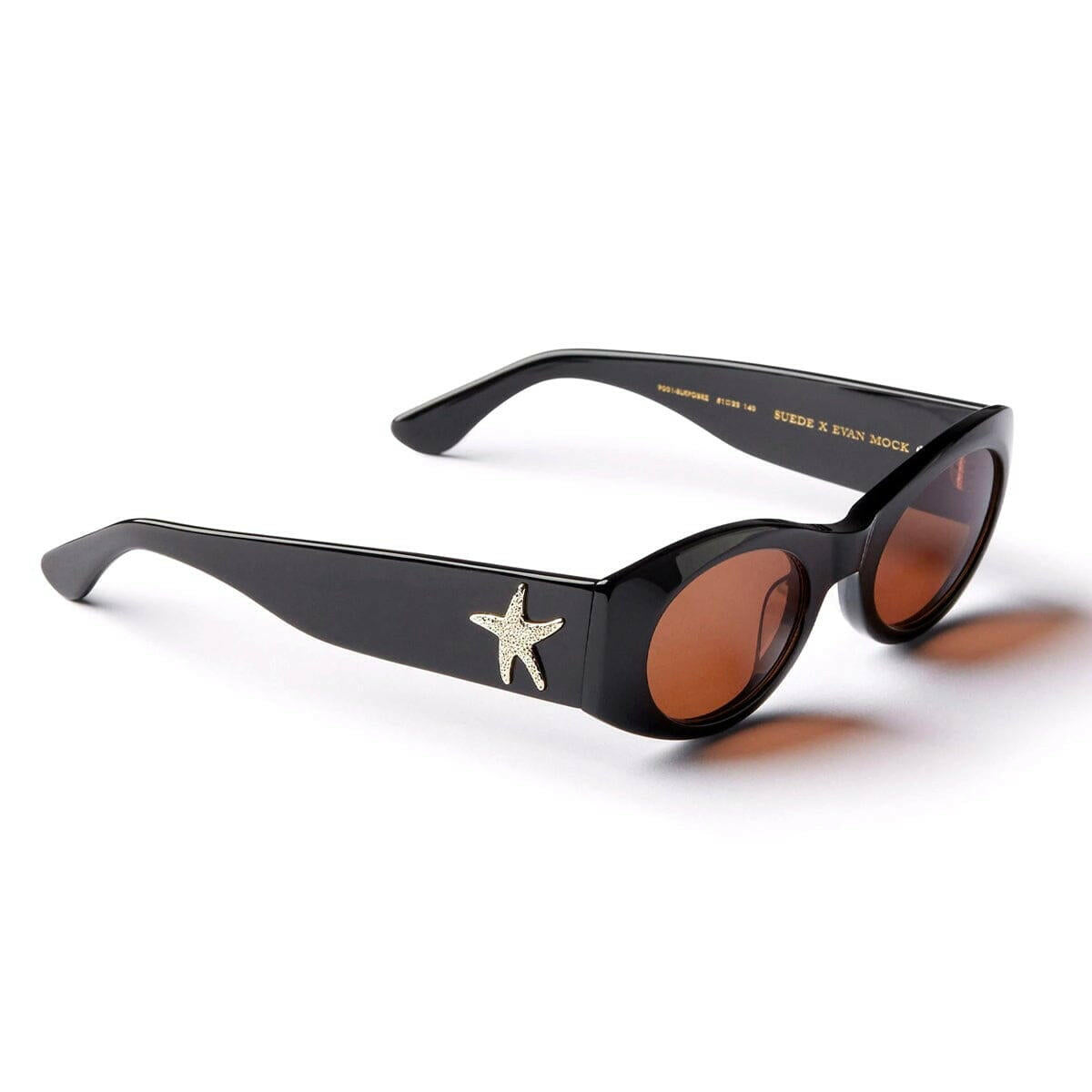 Epokhe - Suede Sunglasses Black Polished/Bronze Amber.