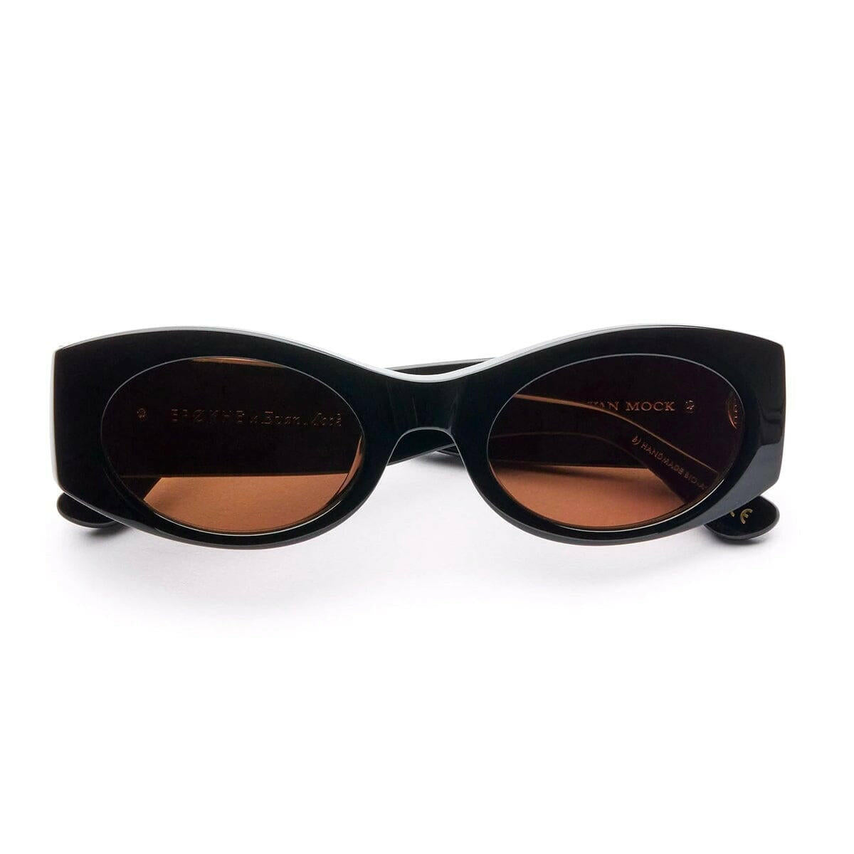 Epokhe - Suede Sunglasses Black Polished/Bronze Amber.