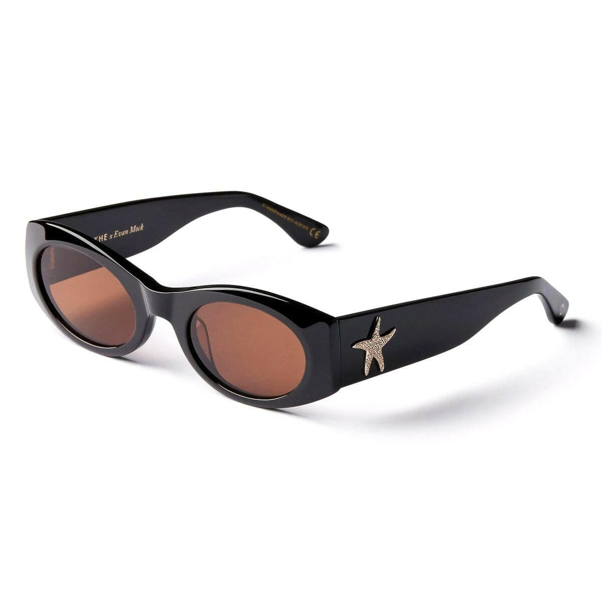 Epokhe - Suede Sunglasses Black Polished/Bronze Amber.