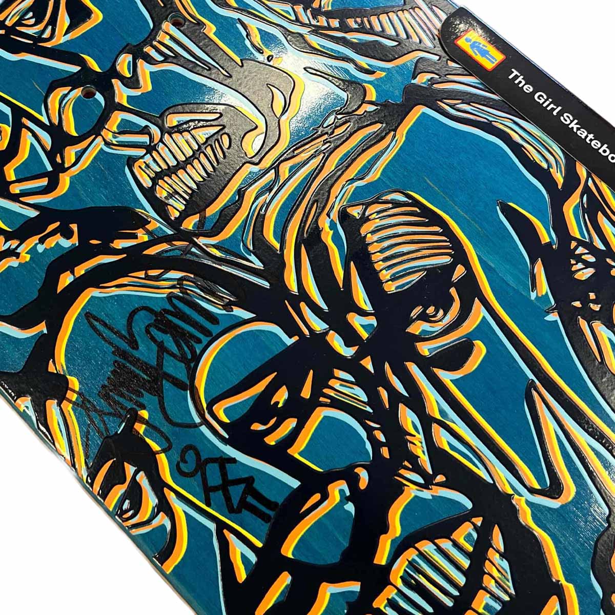Girl - SIGNED Simon Bannerot Saiz Faces 8.5 Skateboard Deck Close Up