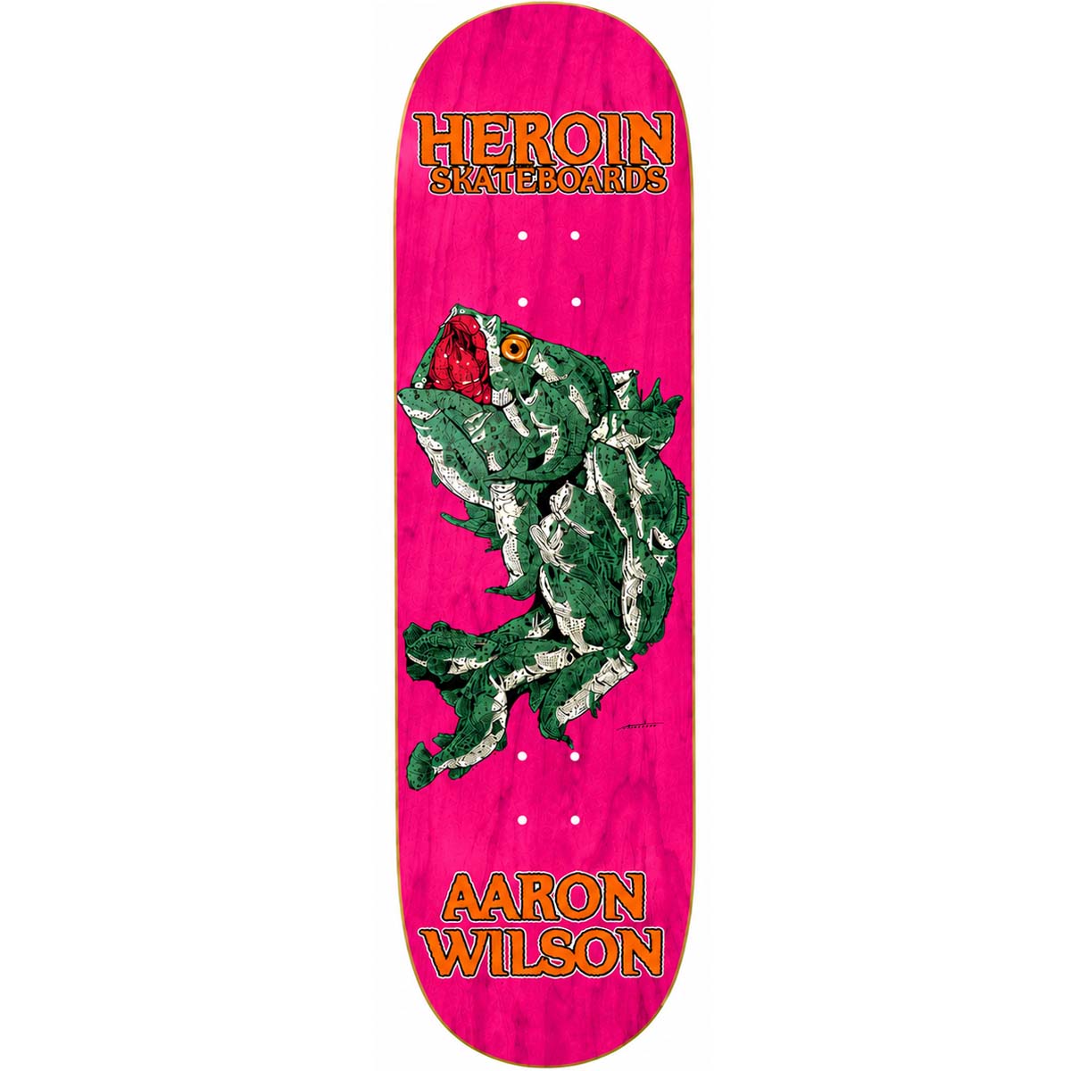 Heroin - Aaron Wilson Fish Pink 8.75 Skateboard Deck
